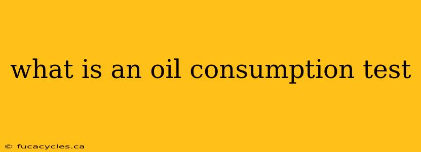 what is an oil consumption test