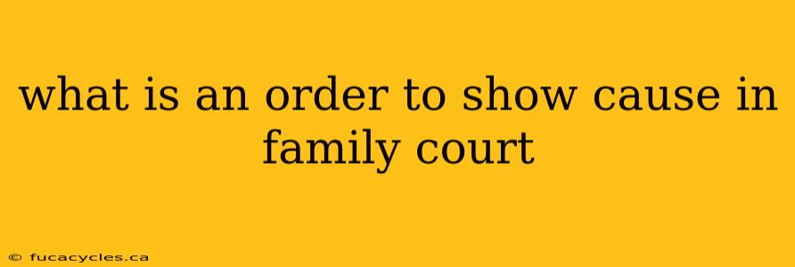 what is an order to show cause in family court