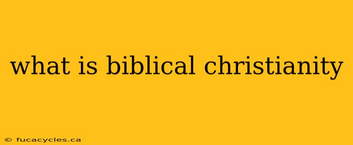 what is biblical christianity