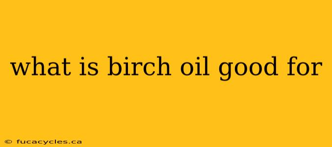 what is birch oil good for