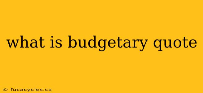 what is budgetary quote