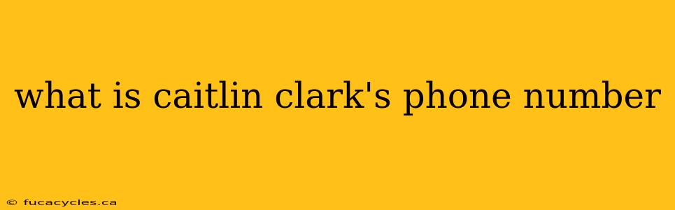 what is caitlin clark's phone number