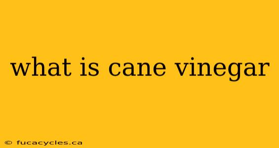 what is cane vinegar