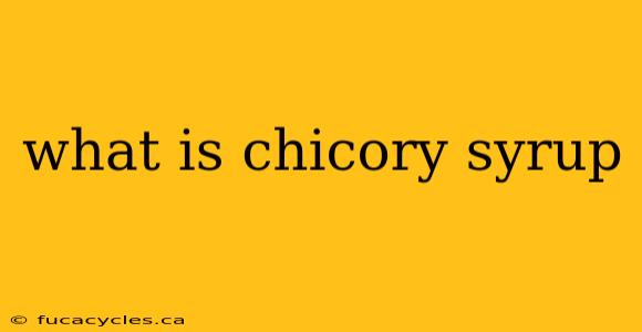 what is chicory syrup