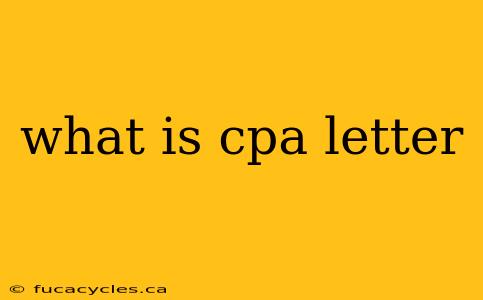 what is cpa letter