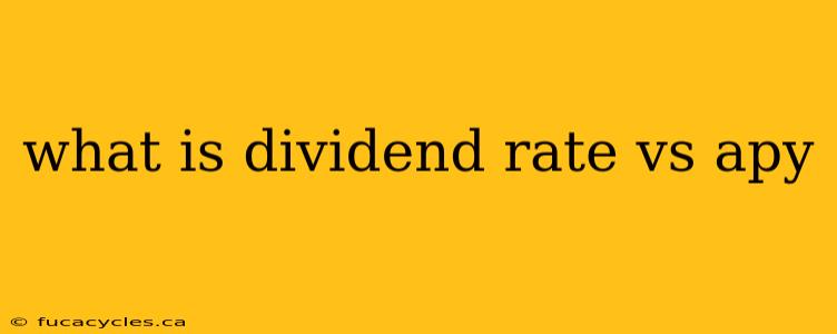 what is dividend rate vs apy