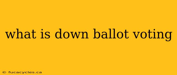 what is down ballot voting