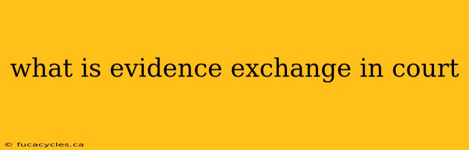 what is evidence exchange in court