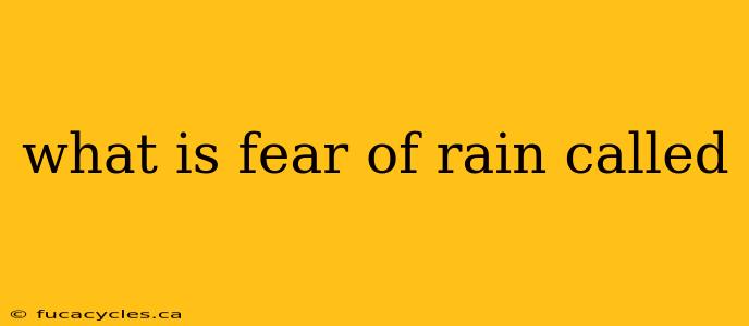 what is fear of rain called