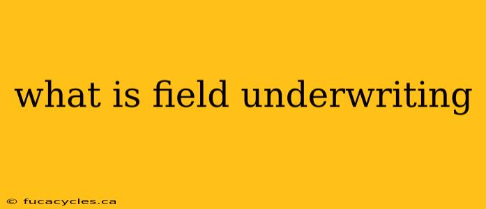 what is field underwriting