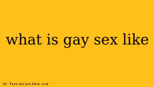 what is gay sex like