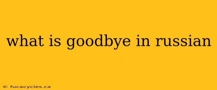 what is goodbye in russian