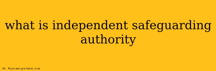 what is independent safeguarding authority