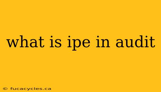 what is ipe in audit