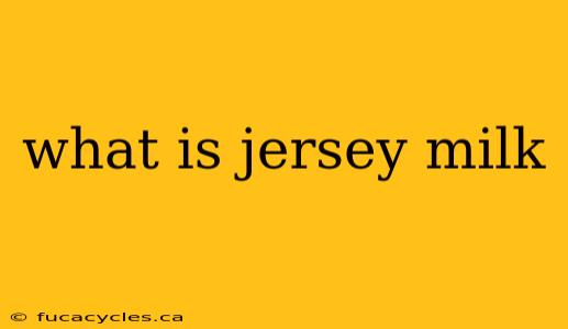 what is jersey milk