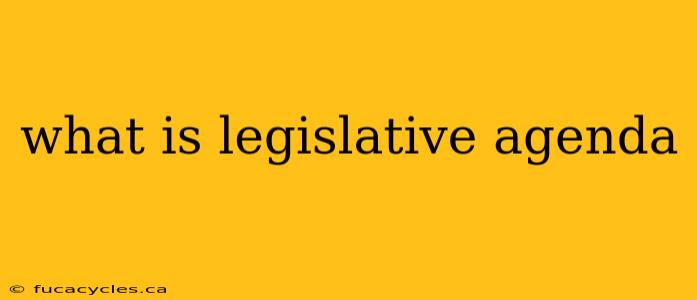 what is legislative agenda