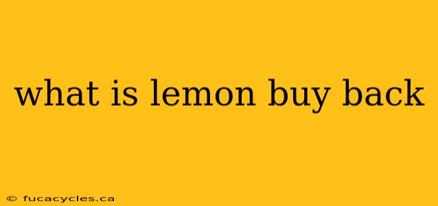 what is lemon buy back