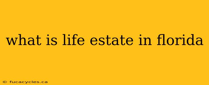 what is life estate in florida