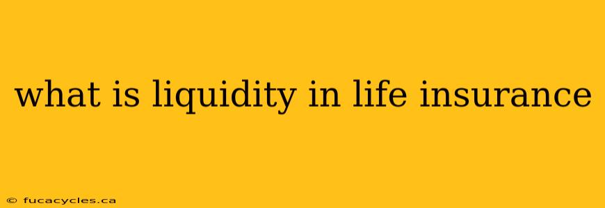 what is liquidity in life insurance