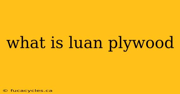 what is luan plywood