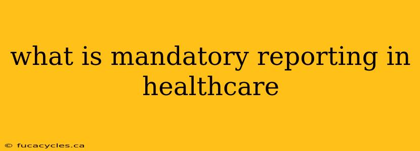 what is mandatory reporting in healthcare