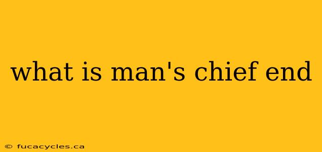 what is man's chief end