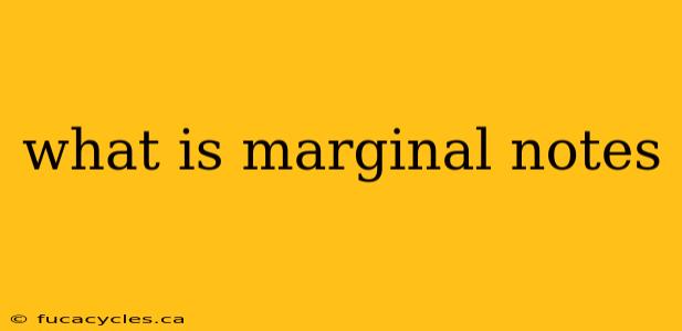 what is marginal notes