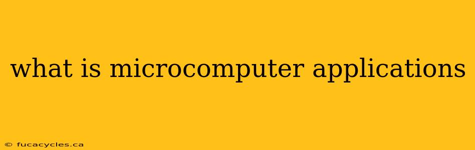 what is microcomputer applications