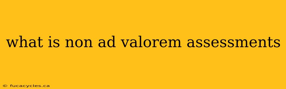 what is non ad valorem assessments