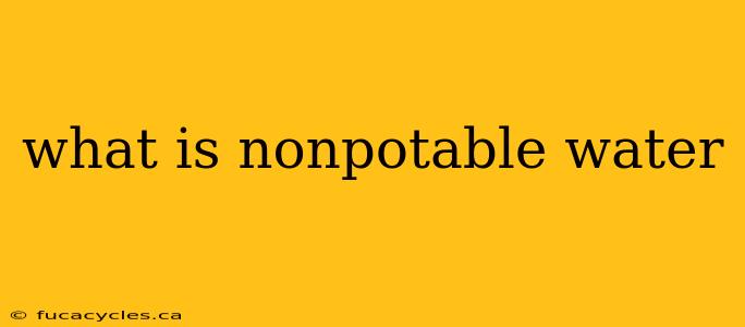 what is nonpotable water