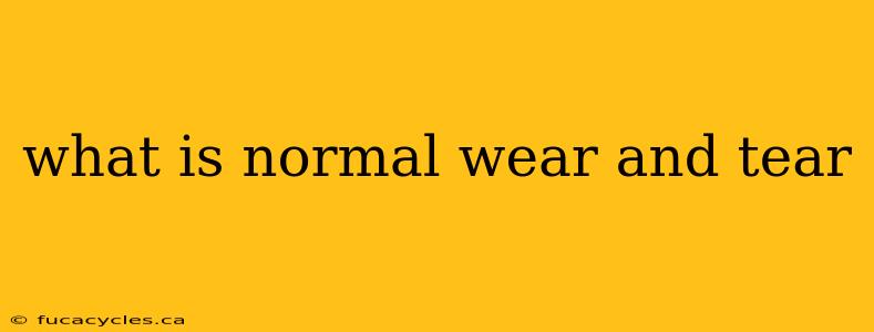 what is normal wear and tear