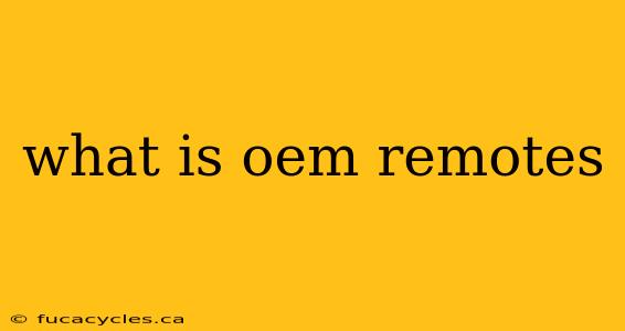 what is oem remotes