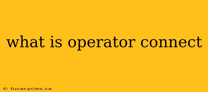 what is operator connect