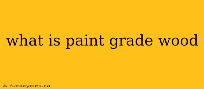 what is paint grade wood