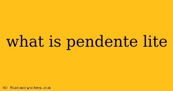 what is pendente lite