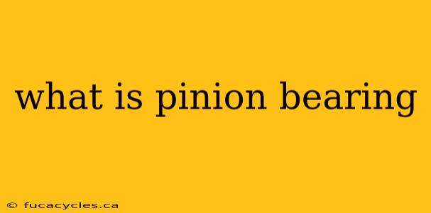 what is pinion bearing