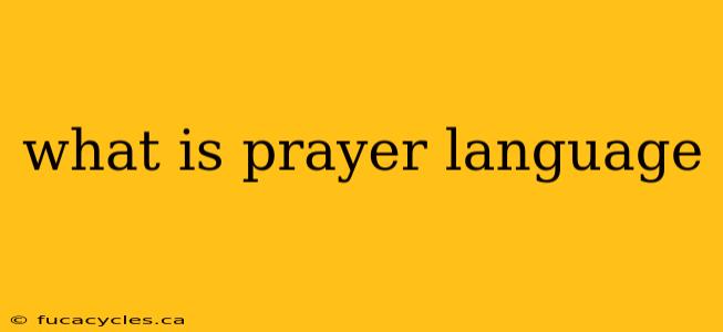 what is prayer language