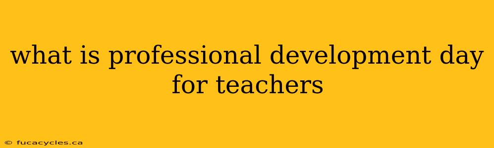 what is professional development day for teachers