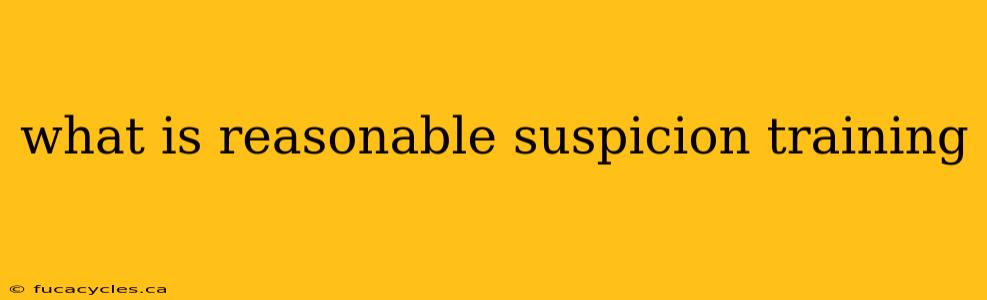 what is reasonable suspicion training