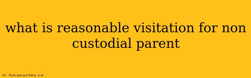 what is reasonable visitation for non custodial parent