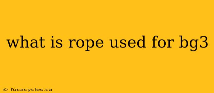 what is rope used for bg3