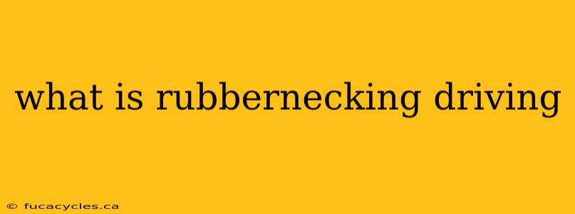 what is rubbernecking driving