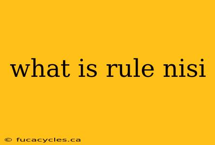 what is rule nisi