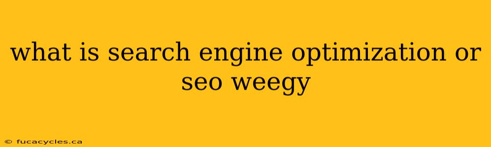 what is search engine optimization or seo weegy