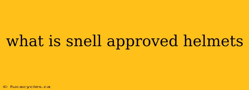 what is snell approved helmets