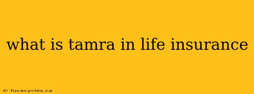 what is tamra in life insurance