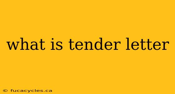 what is tender letter