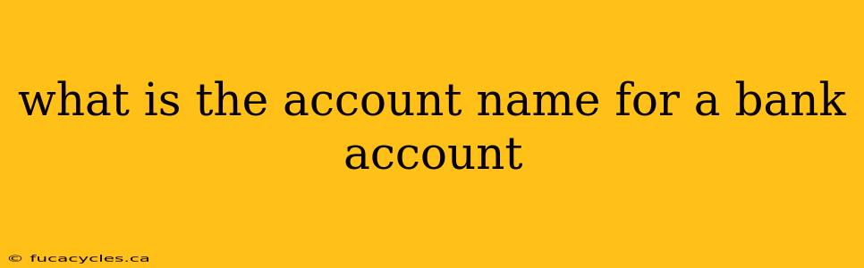 what is the account name for a bank account