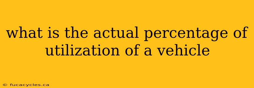 what is the actual percentage of utilization of a vehicle