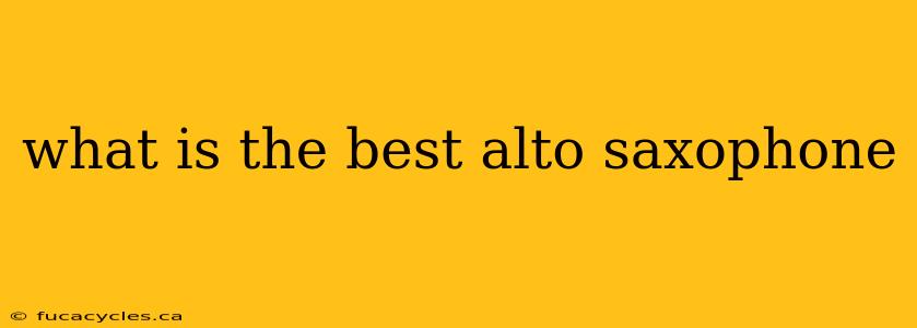 what is the best alto saxophone